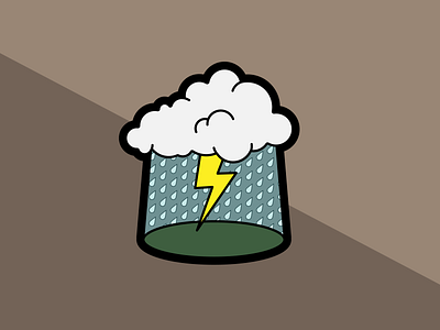 Springtime Rainy Day Badge badge illustration logo minimalist vector weather