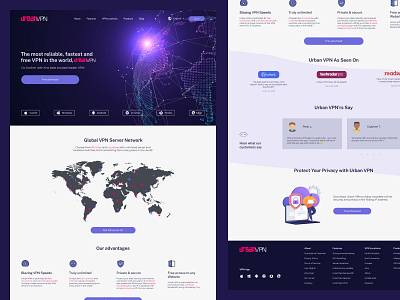 UrbanVPN design eccomerce figma landing network ui ux vpn web design website