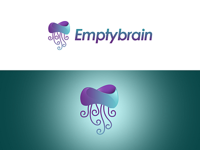 Logo Design for Emptybrain empty brain gradient jellyfish logo logo design