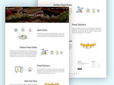 Food Delivery Process chefs clean delivery elegant flat food how it works illustration outline process webdesign website