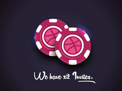 2x Dribbble Invite chips dribbble dribbble invite gamble invite poker