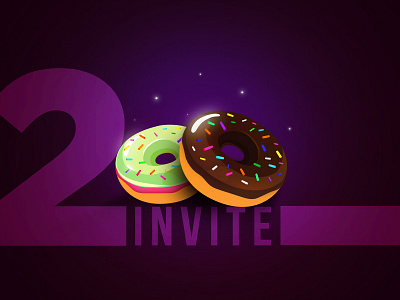 2x Dribbble Invite donut donuts dribbble invite icon invitation invite share