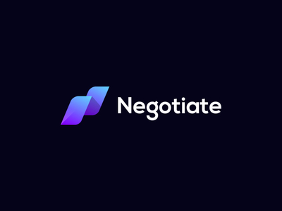 Negotiate Logo Design blue logo gradiant logo logo design minimal n n logo n logo design negotiate purple