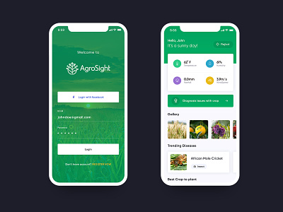 Agriculture App Design agri agriculture agriculture app agro cards crop dashboard diseases green login weather