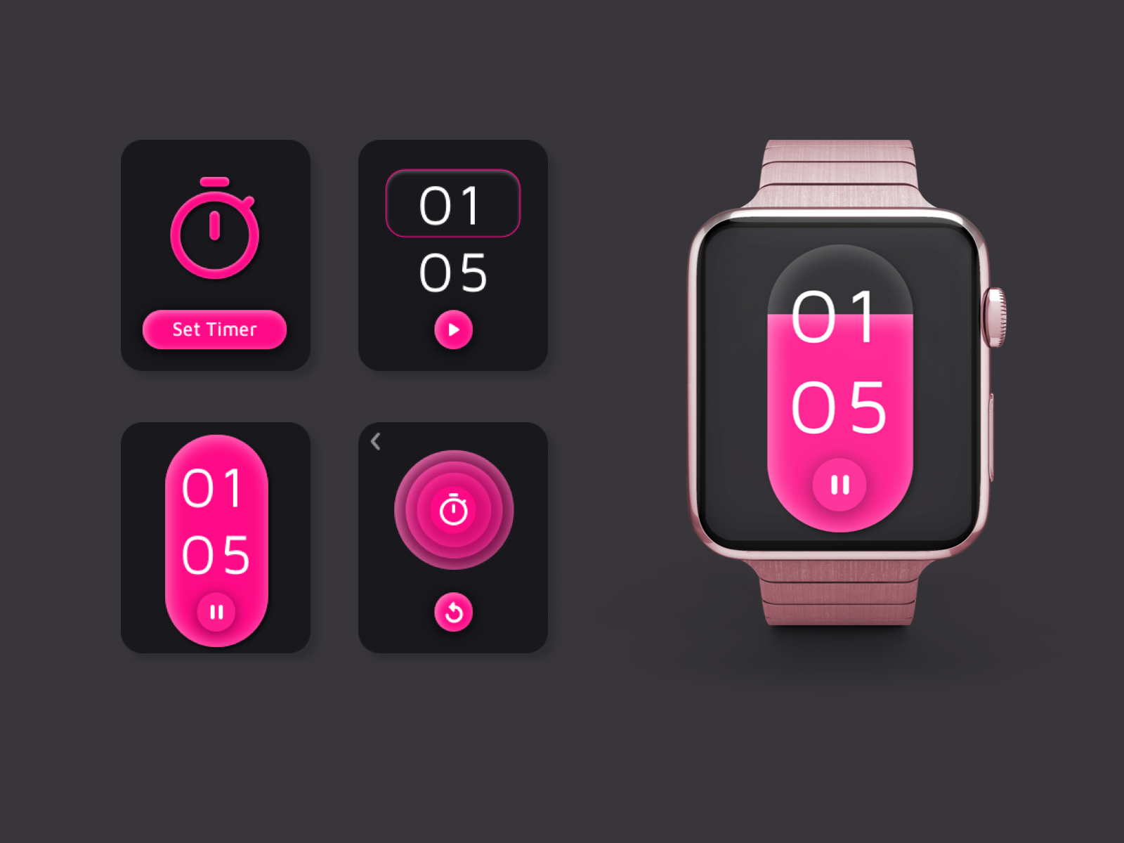 Countdown timer Apple Watch concept by Anna Bukati on