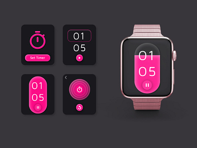 Countdown timer - Apple Watch concept 100ui challenge clock concept design ios timer timer app ui ux watch