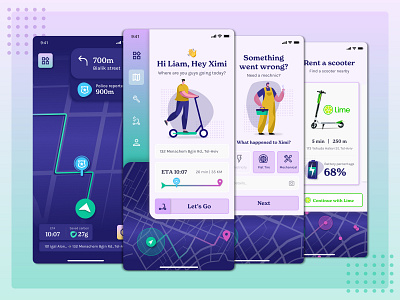 GreaseMonkey app branding concept design ios map mobile scooters ui ux