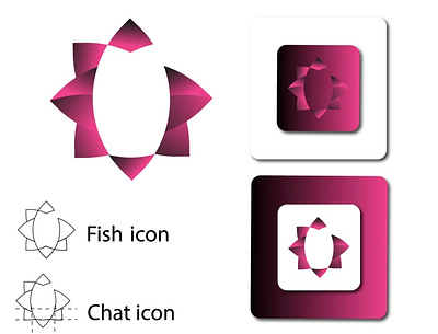 Fish and Chat icon Logo branding chat icon creative logo design fish icon gradient logo icon logo iconic logo illustration logo logo design modern logo vector