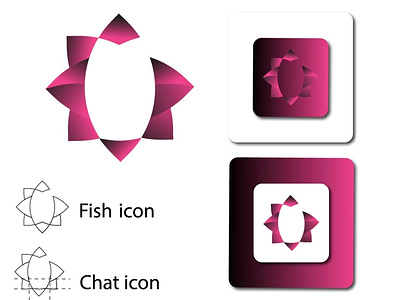 Fish and Chat icon Logo