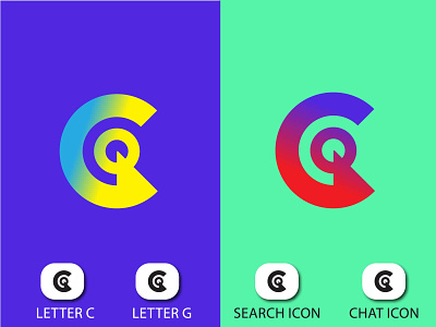 Letter C + G | modern iconic logo branding chat icon creative logo design iconic logo illustration letters c letters g logo logo design minimal logo modern logo search icon vector