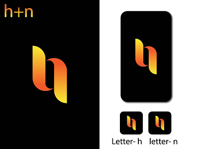 h & n gradient logo concept creative logo design gradient h n logo gradient logo h logo illustration letters logo logo logo design modern logo monogram h n logo n logo ux vector