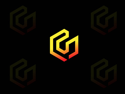 Gradient e, u , r and play icon logo concept