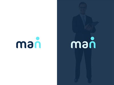 man typography logo design