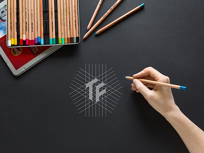 T F monogram logo design