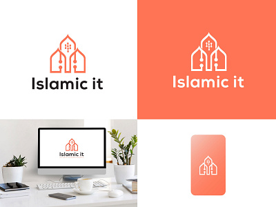 islamic it | tech logo concept