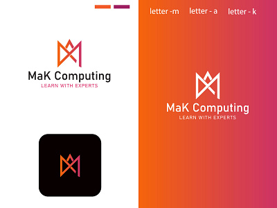 MAK COMPUTING | LETTER MARK LOGO CONCEPT aletter logo alphabet logo brand logo branding company logo creative logo design gradient logo graphic design k letter logo letter mark logo letters logo logo logo design m letter logo modern logo monogram logo vector