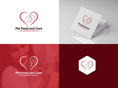 PET FOOD AND CARE LOGO CONCEPT