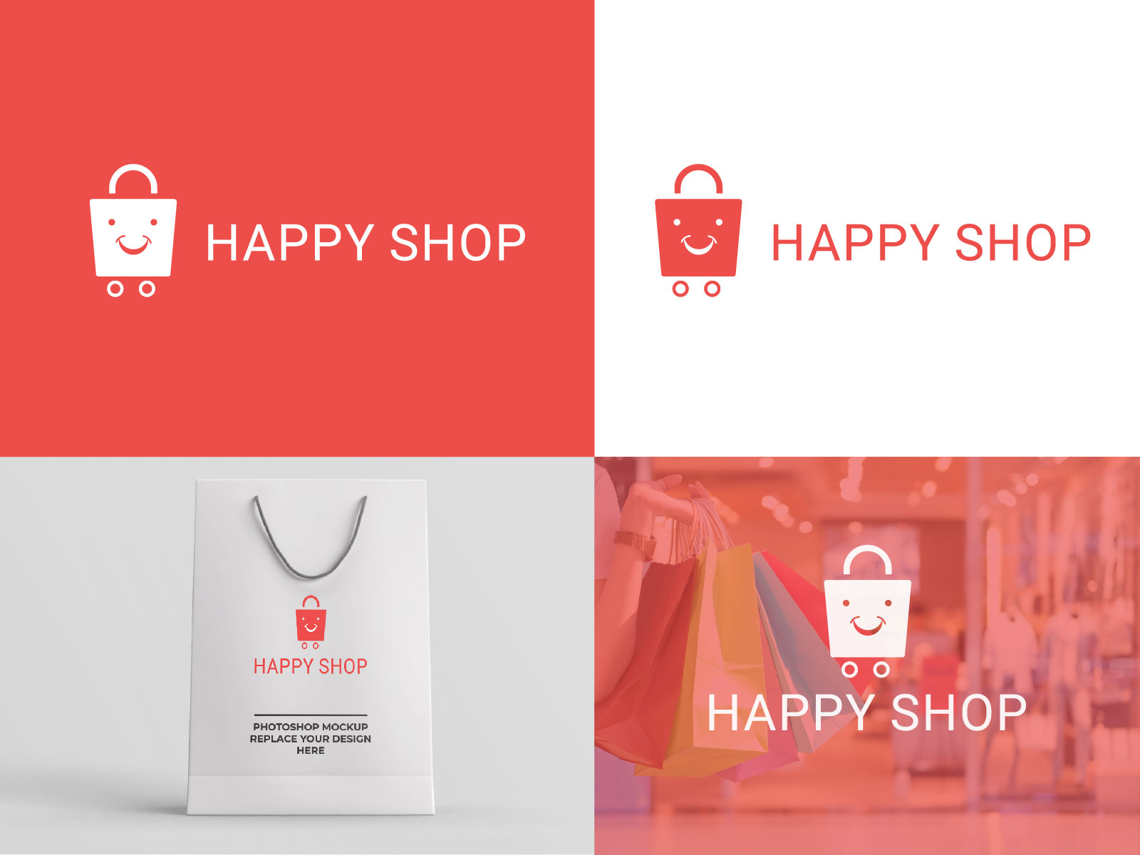 HAPPY SHOP | SHOPPING LOGO CONCEPT by Rebeka Sultana on Dribbble