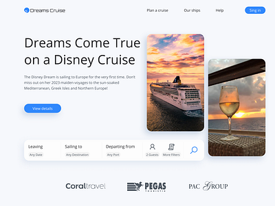 Dreams Cruise cruis design search ui ux webdesign