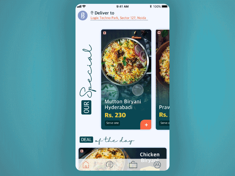 Order Online Food app clean app design typography ui ux