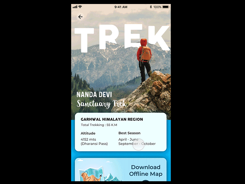 Trek Info App Concept app clean app design ui ux