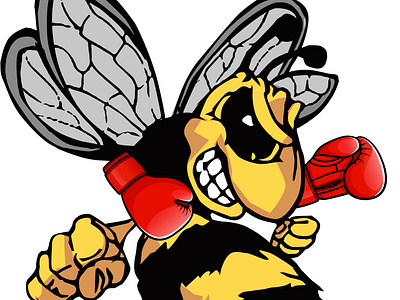 boxing bee vector tracing