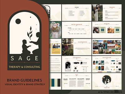 Sage Therapy & Consulting Brand Guidelines archetype brand branding designer guide guidelines identity illustrator indigenous logo native sage spirit strategy therapist therapy visual