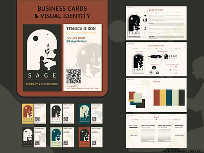Sage Therapy & Consulting Business Cards & Identity brand branding business cards colorful design identity illustrator indigenous native sage spirit therapy visual