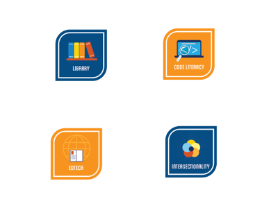 Badges - 1 code literacy edtech intersectionality library