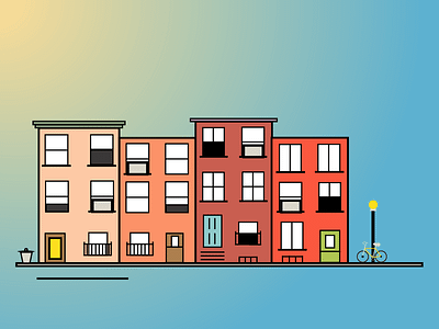 Housing Illustration adobe illustrator flat home web design