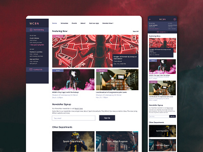 WCBN Music Radio Station Website Redesign branding information architecture music music station uidesign ux design web design