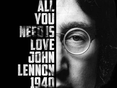 Lennon - All you need is love lyrics music photoshop post print