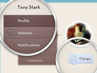 This Isn't the Worst Thing You've Caught Me Doing application change conference connections interests iron man marvel notifications password personal photo profile ui ux
