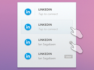 LinkedIn Flow app clear design finger hand ian interaction ios ipad linkedin secret x