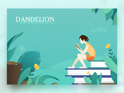 Dandelion dandelion flower girl grass green illustrations read summer
