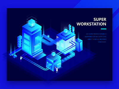 Super workstation blue calculation character control core data interface server the ui workstation