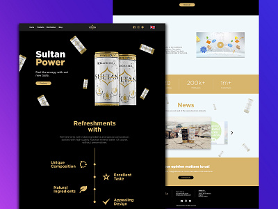 Sultan Energy Drink Website Concept app branding design front end graphic design ui ui design ux web design website website design