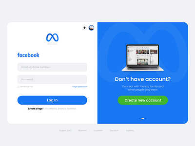 Facebook UI Login Form Concept