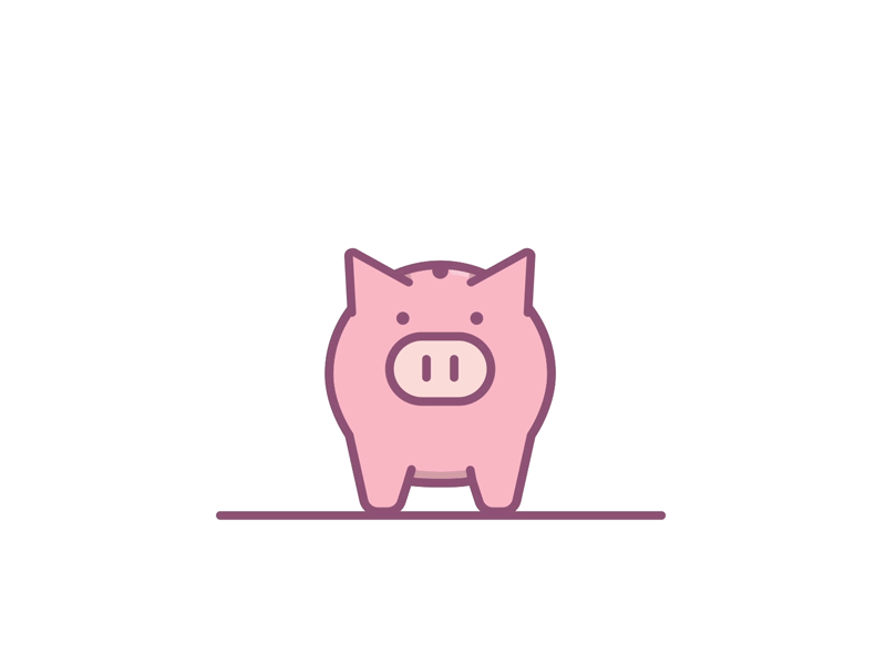 Saving those pennies animation cute gif loop millmotion money pig piggybank