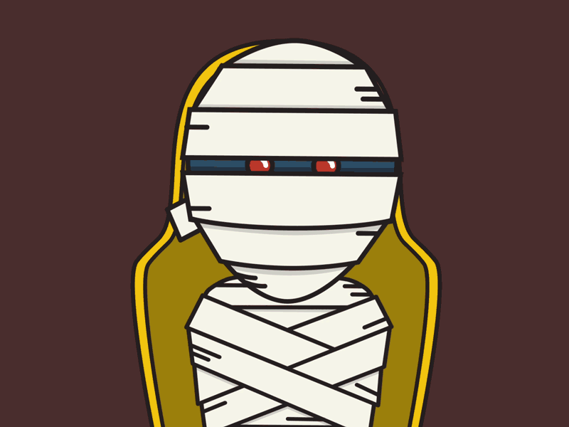 Mummy Monday animation design drawlloween flat design gif loop monday motion graphics mummy vector