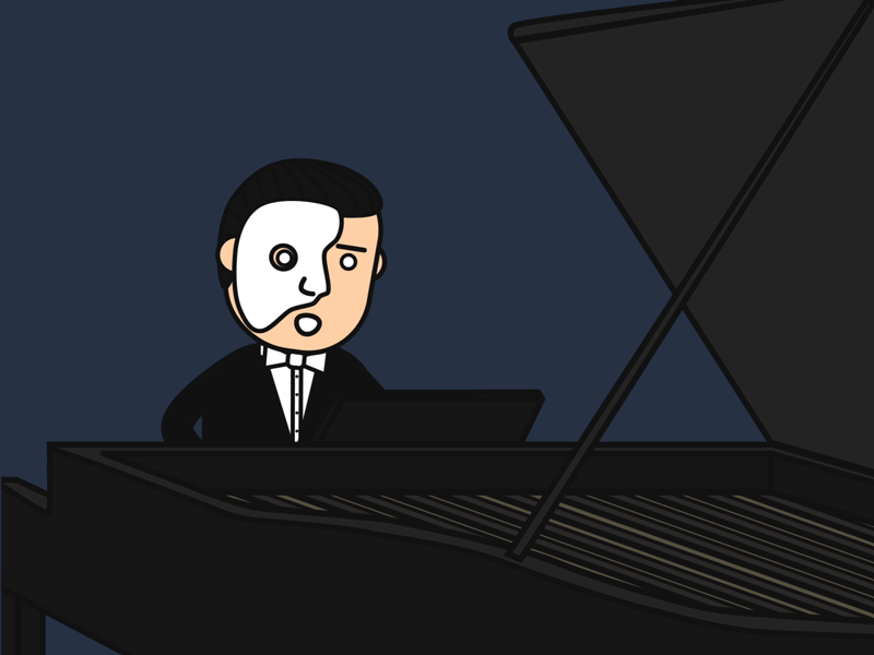 Phantom of the Opera animation character design drawlloween giflloween halloween music phantom of the opera piano vector