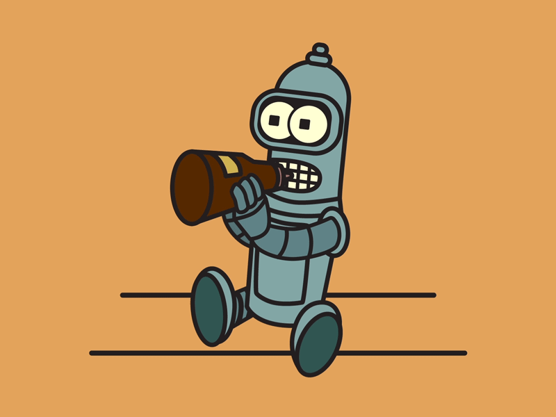 Baby Bender animation bender character design comedy cute drawlloween fan art fanart futurama illustrator robot vector