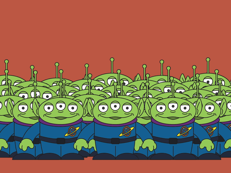 Toy Story Aliens aliens animated gif animation character design drawlloween gif halloween pixar space toy story toy story 4 vector