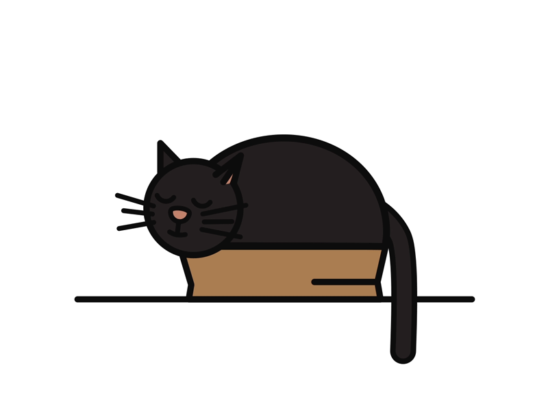 Black Caturday animal animation black cat cat cute gif illustration loop pet sleeping