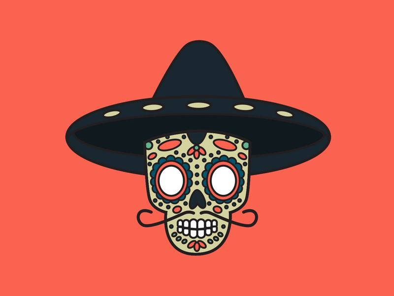 Day of the Dead animation day of the dead drawlloween gif halloween loop mexican skeleton skull sugar skull vector
