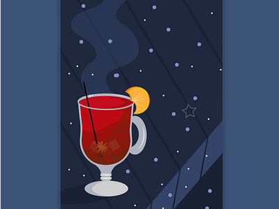 Stay warm! ai celebrate design graphic design hotwine illustration logo mulledwine postcard redwine snow wine winter