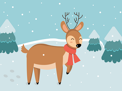 Northern deer! ai celebrate deer design graphic design illustration logo postcard snow winter