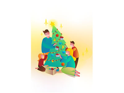 Christmas time! celebrate christmas christmascard graphic design illustration newyear postcard snow time tree
