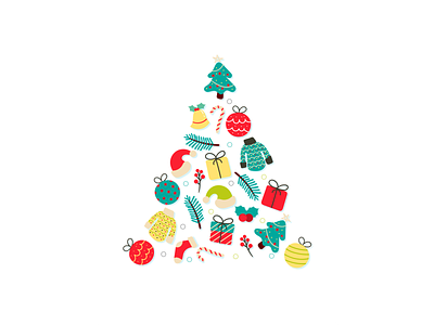 Christmas tree! celebrate celebration cristmas tree graphic design holiday illustration logo magic time postcard tree