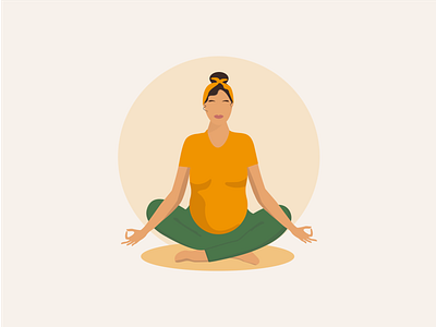 Yoga poster illustration in faceless style.